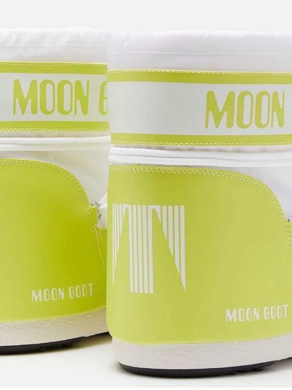 Moon Boot Neon Lime and White Men's Snow Boot